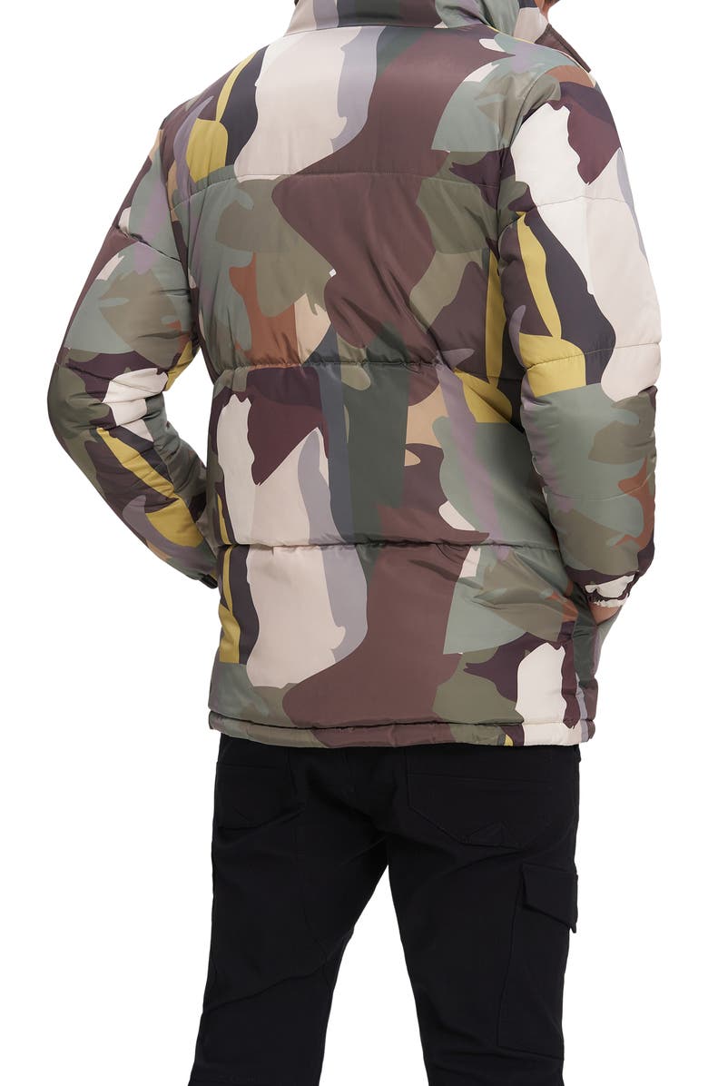 Noize Tamar Camo Print Puffer Jacket, Alternate, color, Khaki Camo