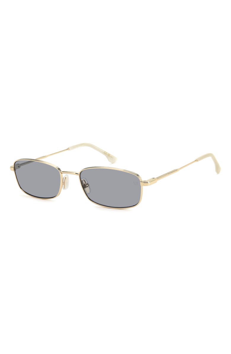 Victoria Beckham 55mm Rectangular Sunglasses, Alternate, color, Gold White Marble/ Grey