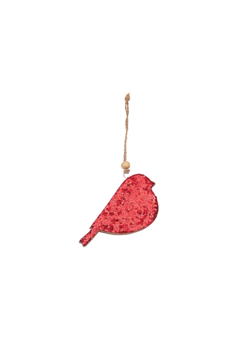 Sequin Red Bird Christmas Tree Ornament, Main, color, Red