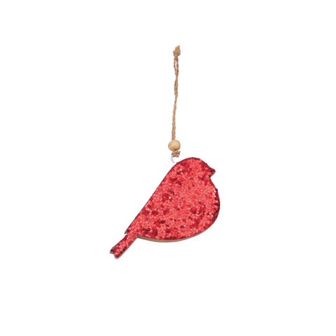 Sequin Red Bird Christmas Tree Ornament