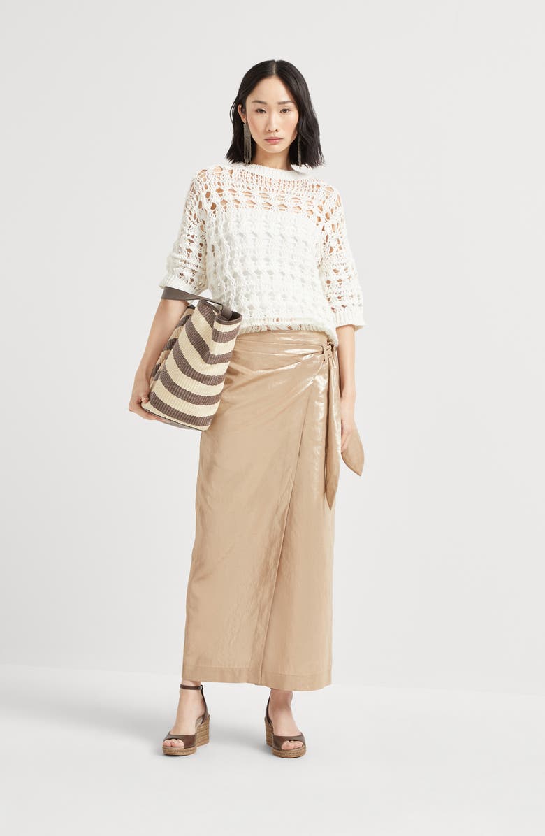 Brunello Cucinelli Textured net sweater, Alternate, color,