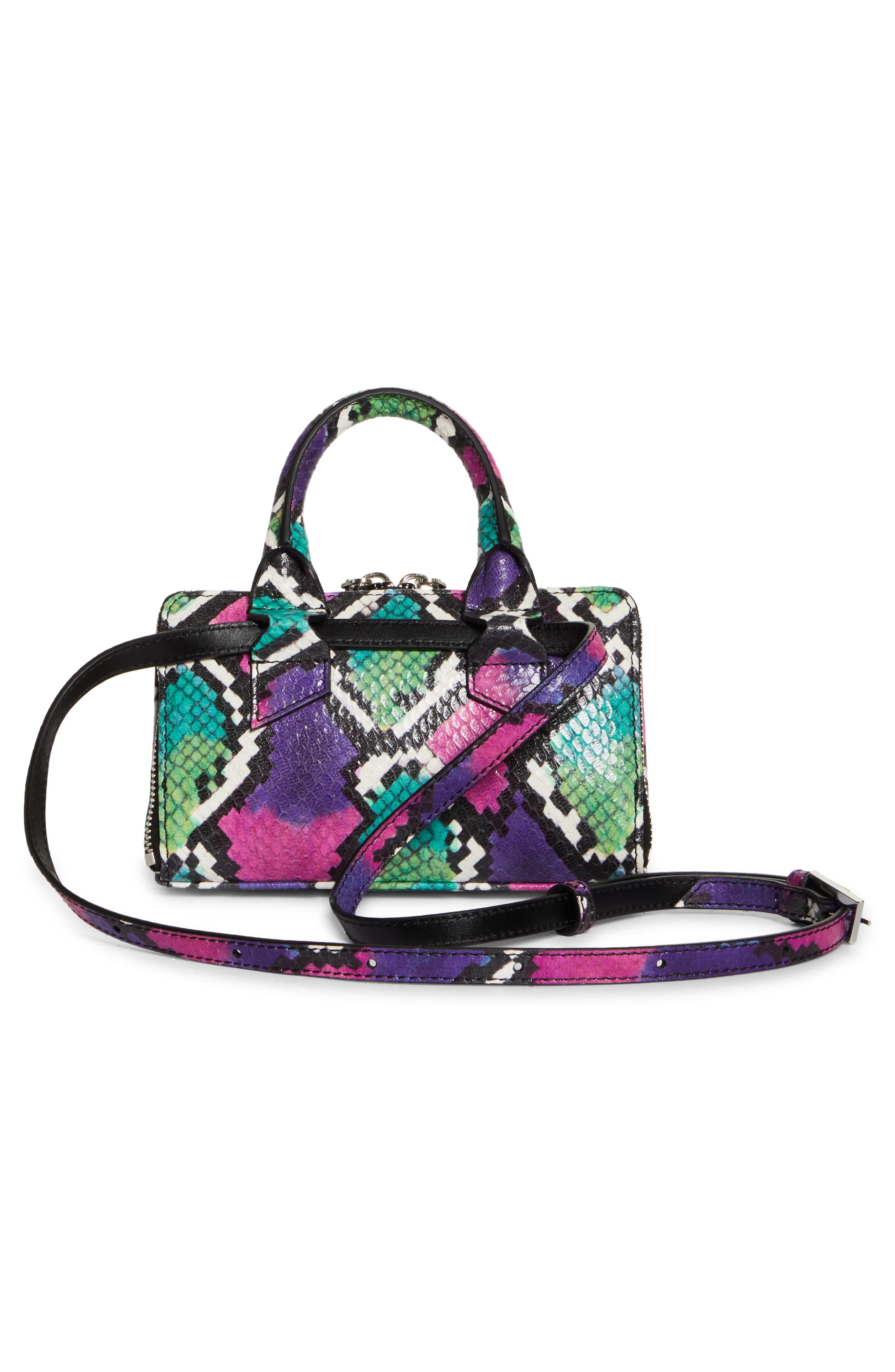 The Attico Friday Snakeskin Print Leather Handbag, Alternate, color, 