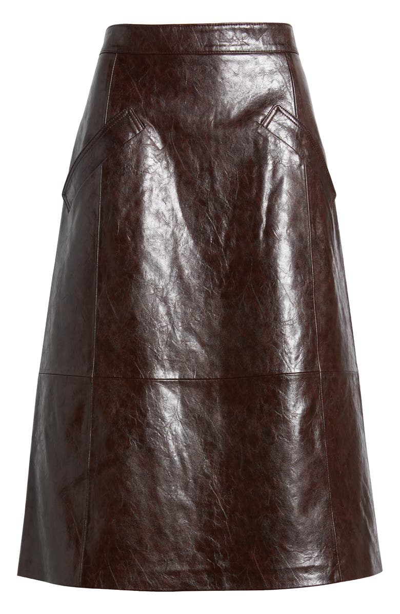 KOBI HALPERIN Rustic Faux Leather A-Line Skirt, Main, color, 