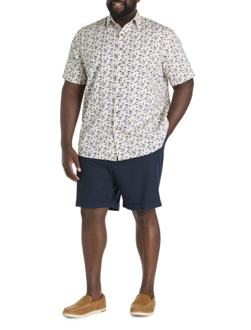 Oak Hill By Dxl Big & Tall Tropical Drink Sport Shirt