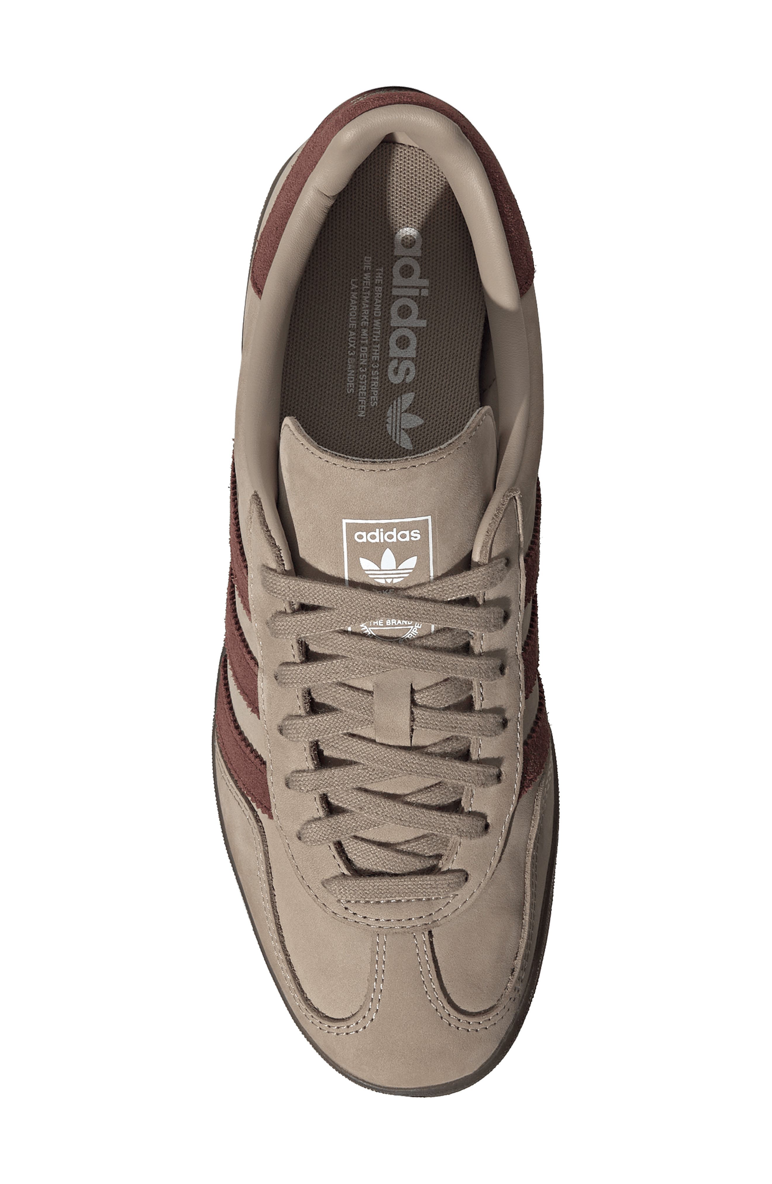 adidas Gazelle Indoor Sneaker, Alternate, color, Trace Khaki/ Fox Brown/ White