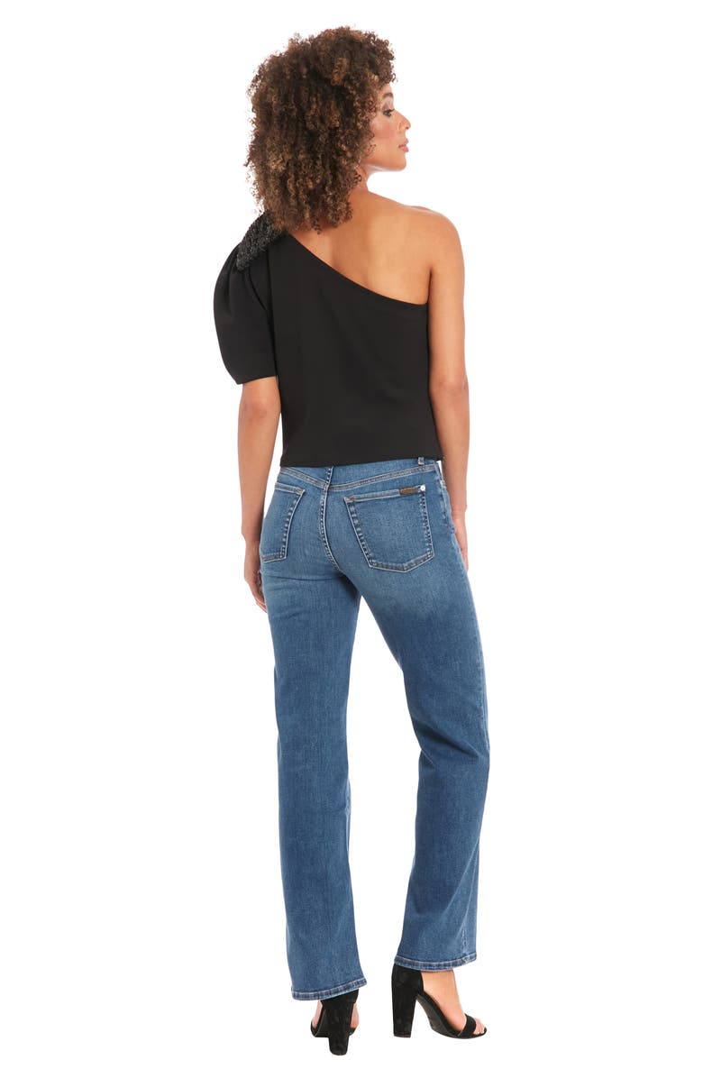 Muse One Shoulder Bubble Sleeve Top, Alternate, color, Black