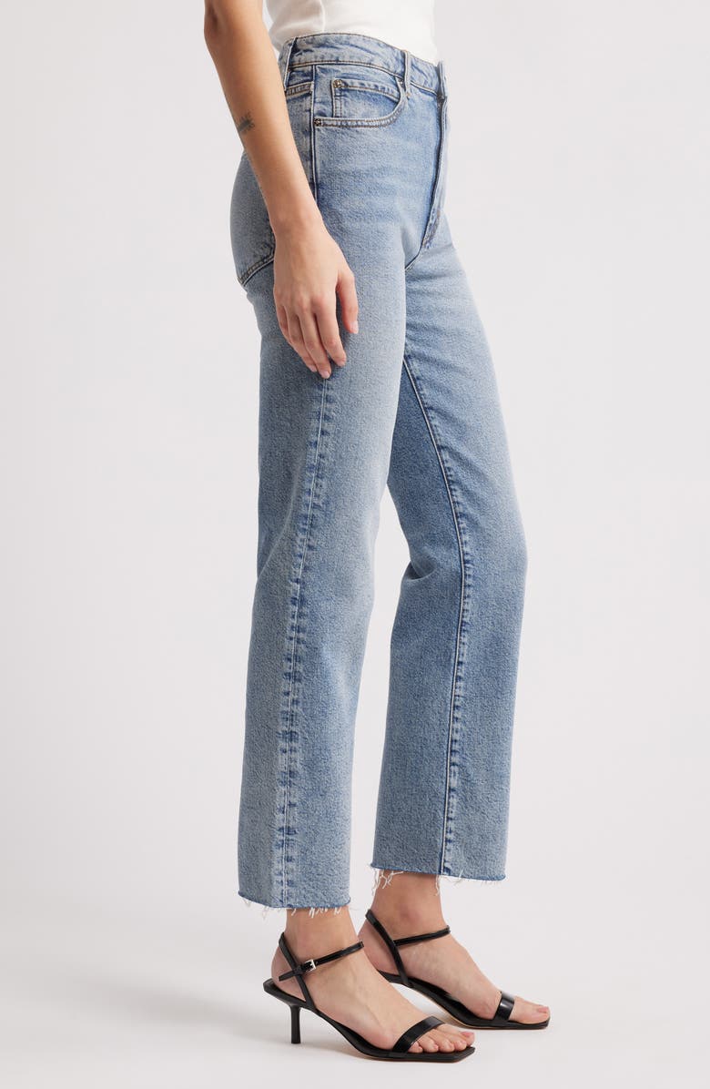 FRAME The Ruler Raw Hem High Waist Ankle Straight Leg Jeans, Alternate, color,