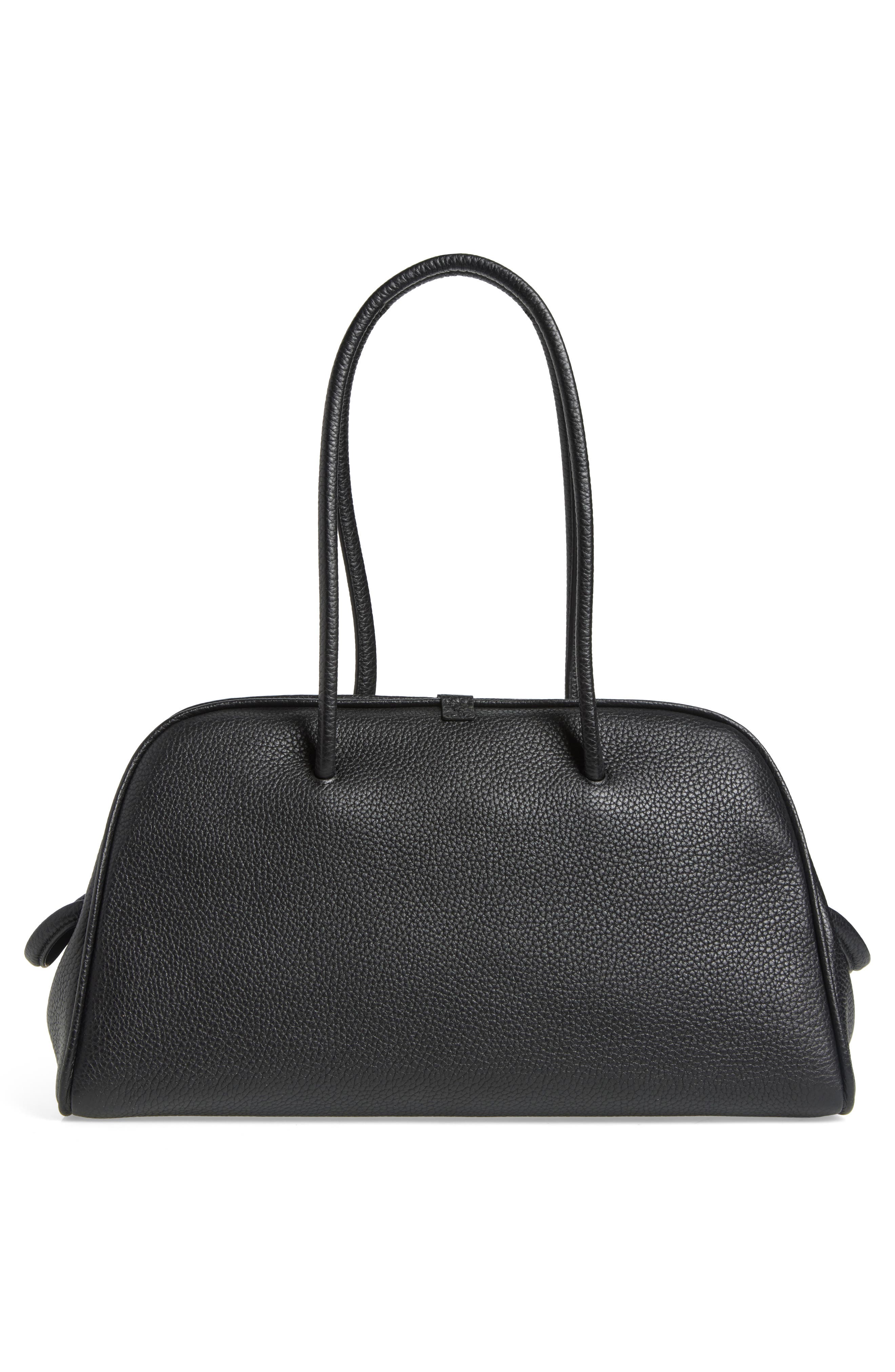 Jacquemus Le Turismo Leather Bowling Bag, Alternate, color, Black