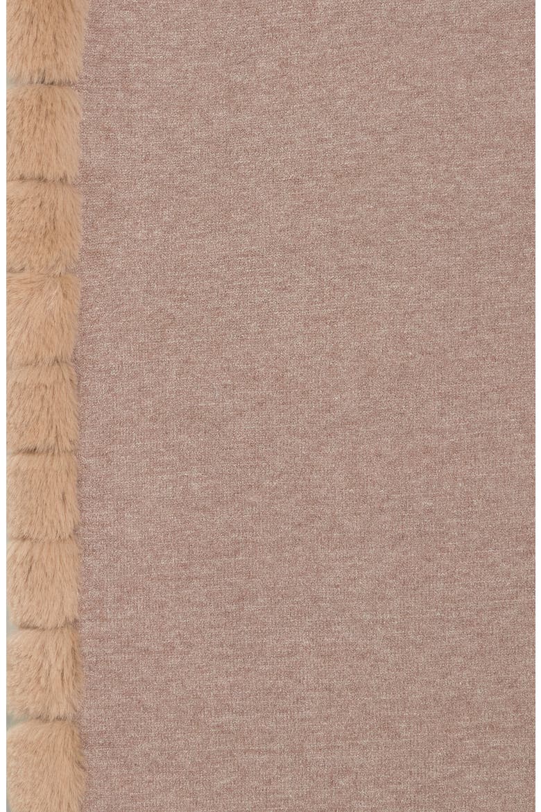 Faux Fur Trim Wrap Scarf, Alternate, color, OATMEAL