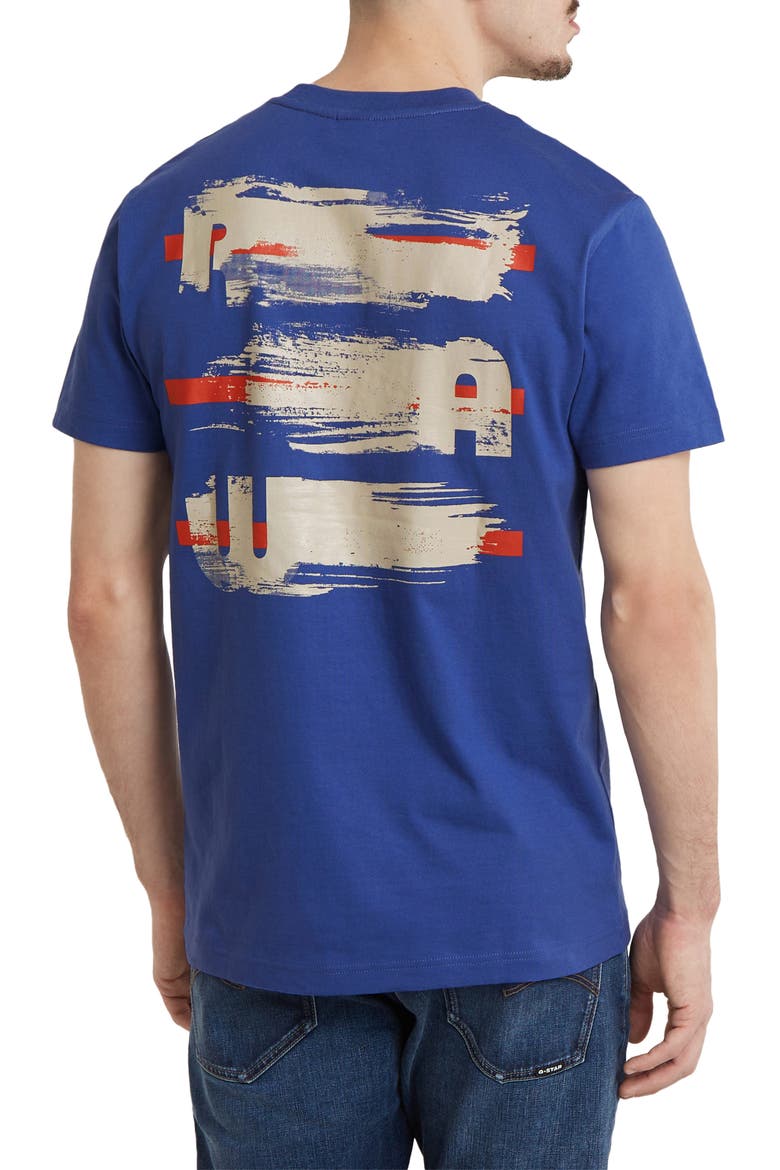 Painted Back Organic Cotton Graphic T-Shirt, Alternate, color, RADAR BLUE