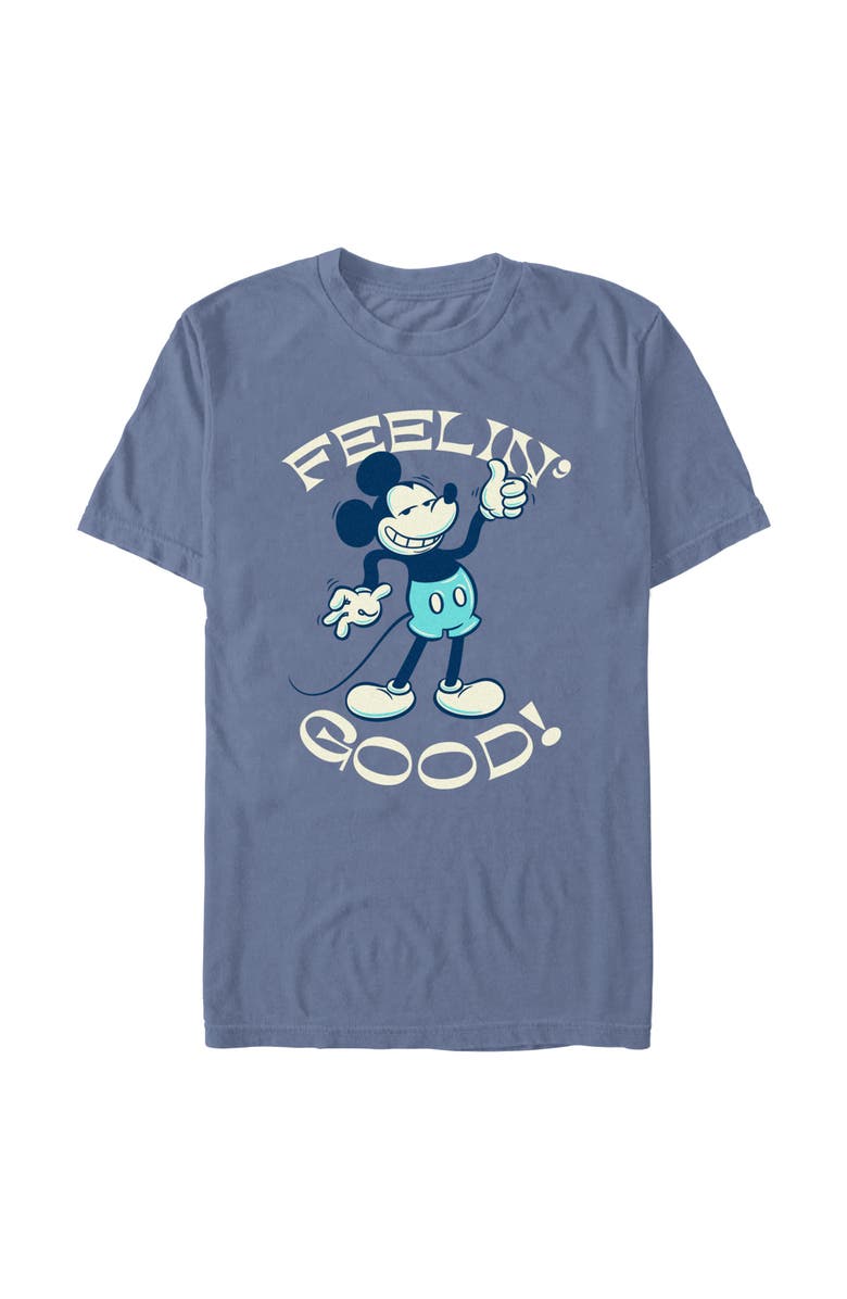 Mickey & Friends Men's Mickey & Friends Retro Feelin' Good  Graphic T-Shirt, Alternate, color, Blue Jean