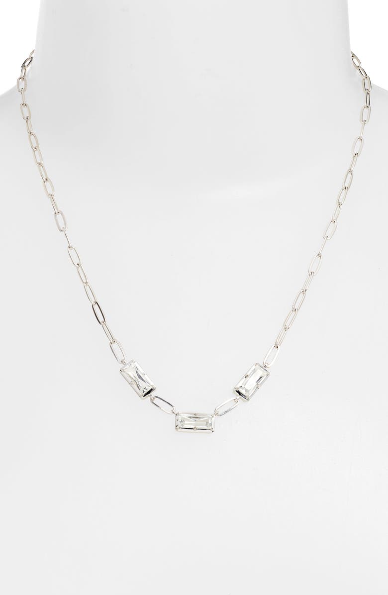 Anzie Cléo Melia White Topaz Station Necklace, Alternate, color, White Silver