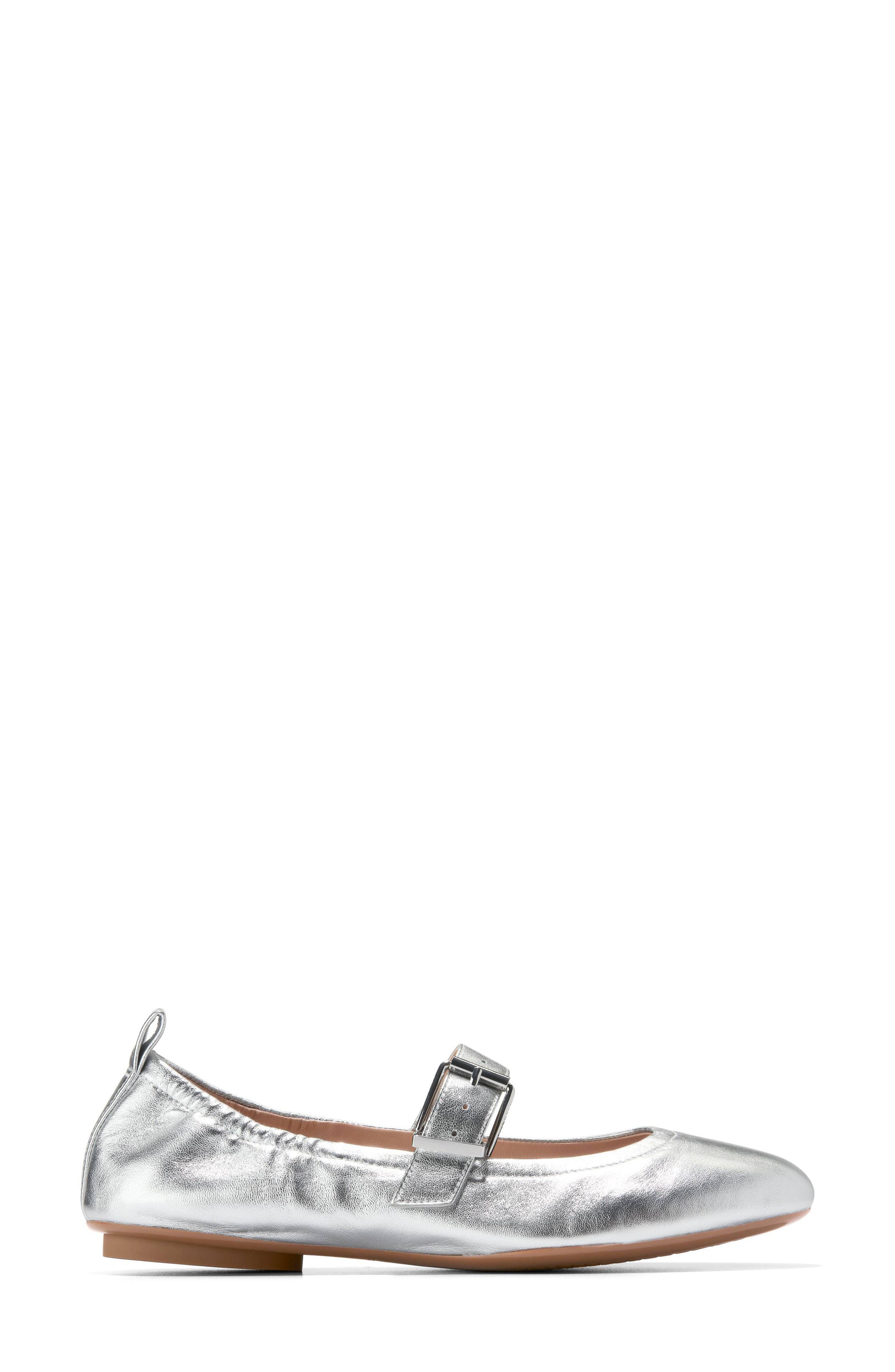 Graclyn Mary Jane Ballet Flat, Alternate, color, SILVER LEATHER