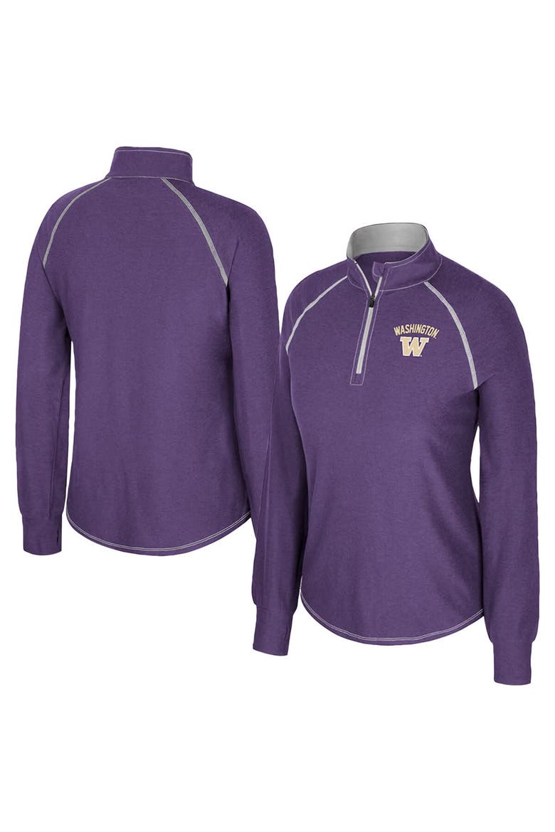 Women's Colosseum Purple Washington Huskies Bikram Raglan Quarter-Zip Top, Main, color, Purple