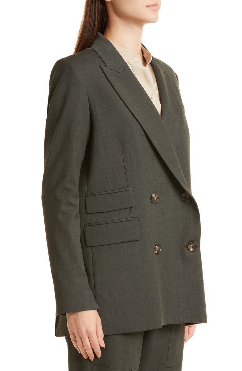 TWP Oversize Double Breasted Stretch Wool Blazer, Alternate, color, Military