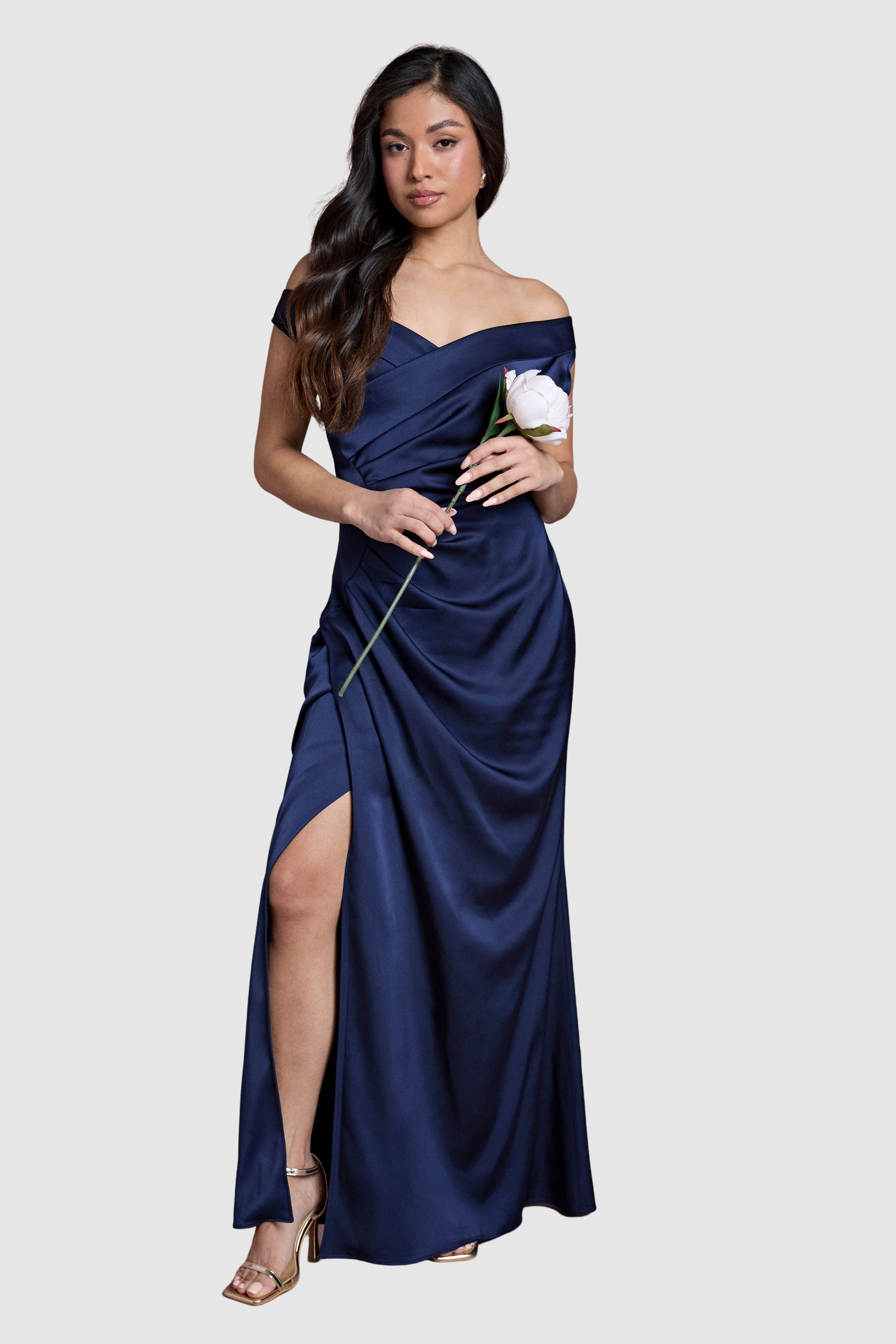 petite bardot maxi dress Coast Women's Bardot Fit Flare Hi-Low Maxi Dress Champagne