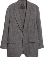 R13 Oversize Ragged Linen Blazer