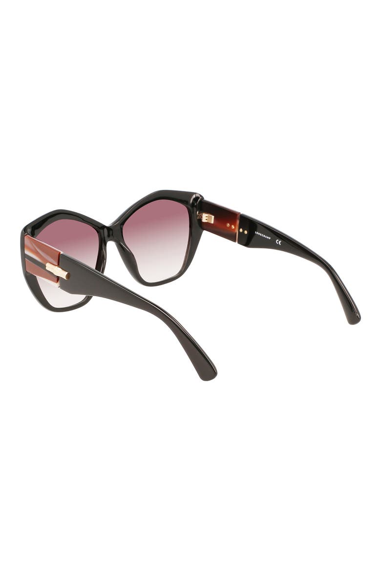 57mm Roseau Tea Cup Sunglasses, Alternate, color, BLACK
