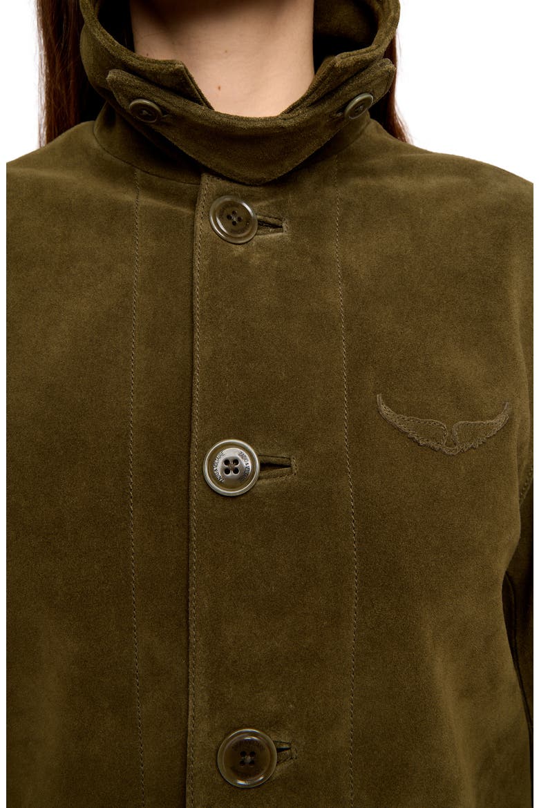 Lessa Suede Jacket, Alternate, color, TREILLIS