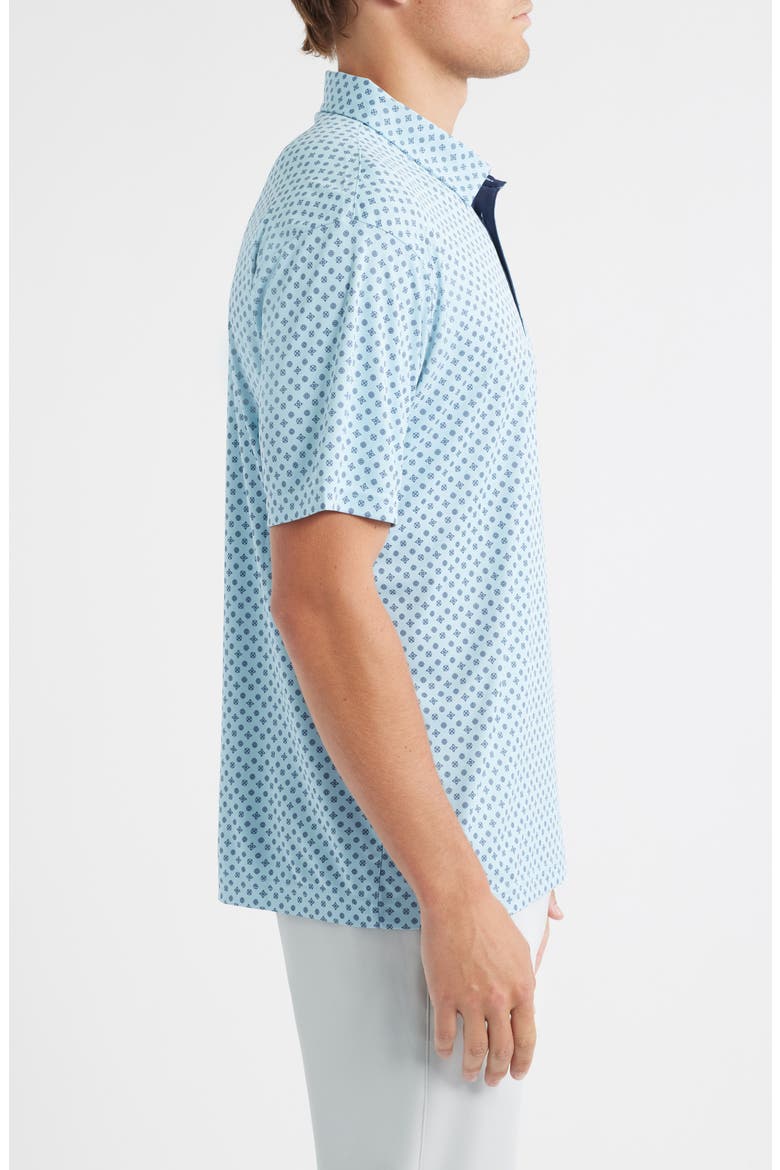 Hazelwood Modern Fit Foulard Print Performance Golf Polo, Alternate, color, SKY NAVY