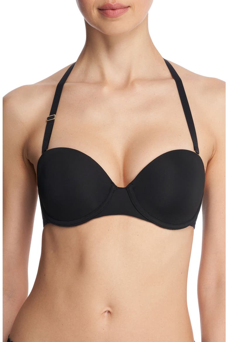 Pure Luxe Strapless Contour Underwire Bra, Alternate, color, BLACK