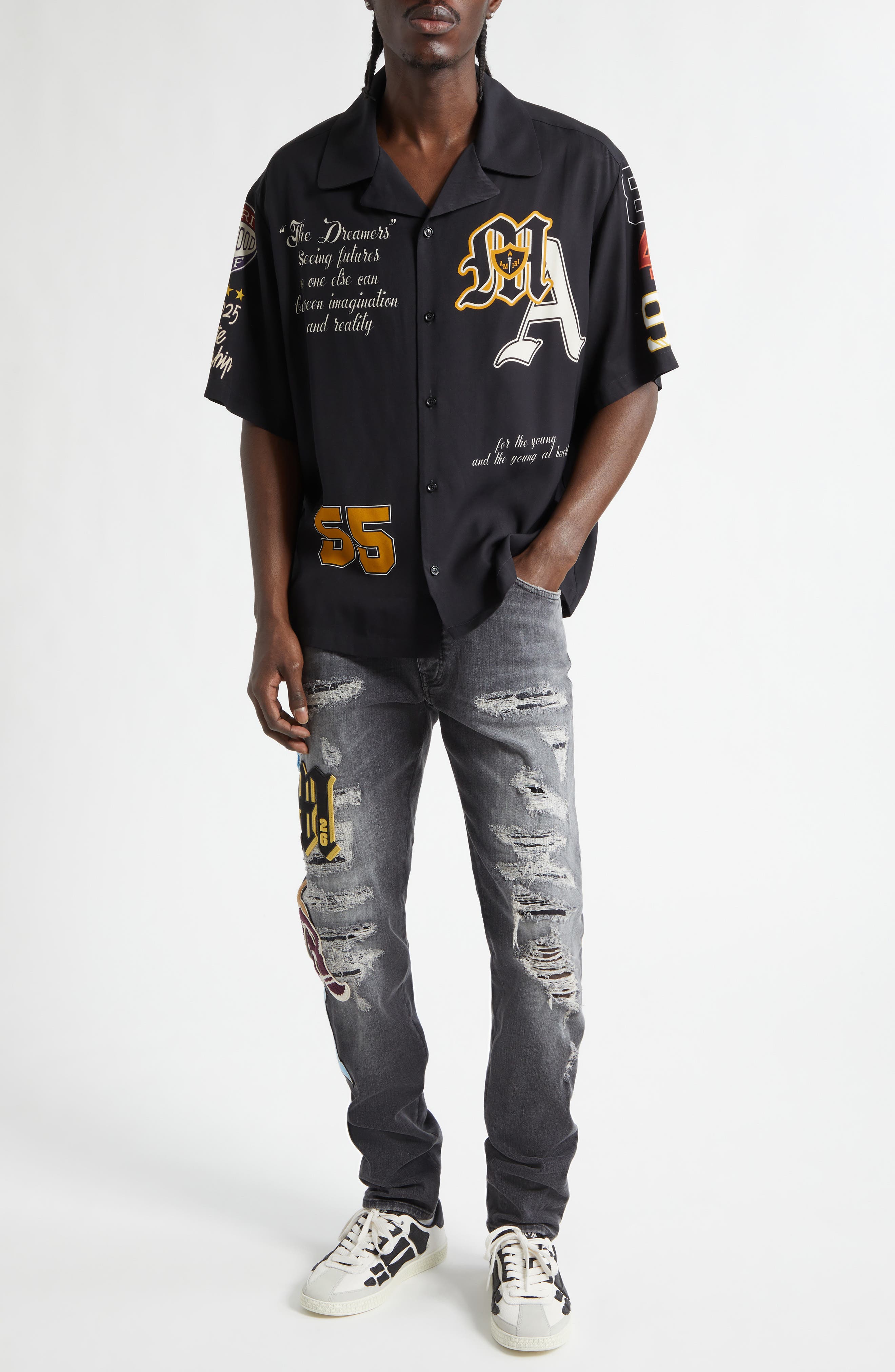 Varsity Patch Oversize Camp Shirt - image 2