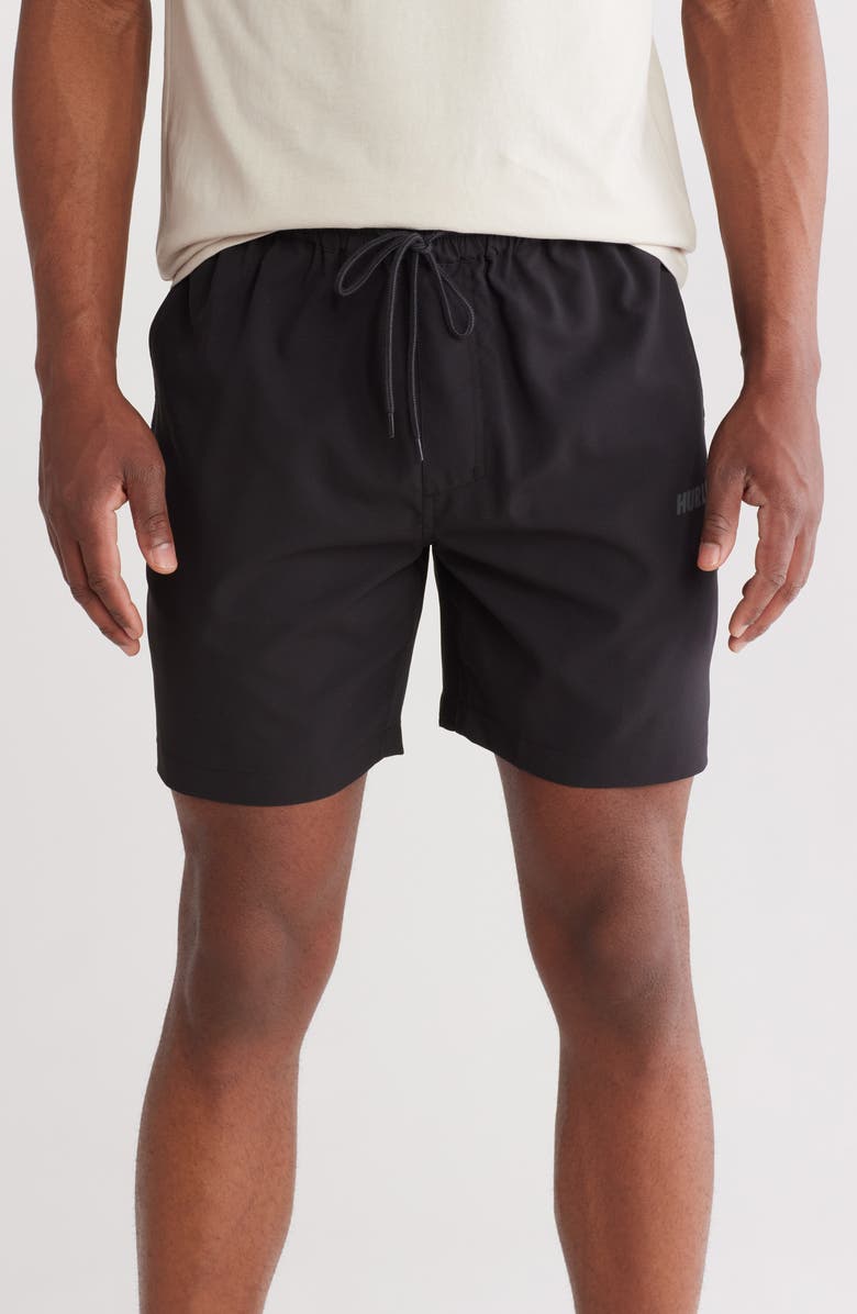 Hurley Phantom Camper Volley Swim Trunks, Main, color, Black