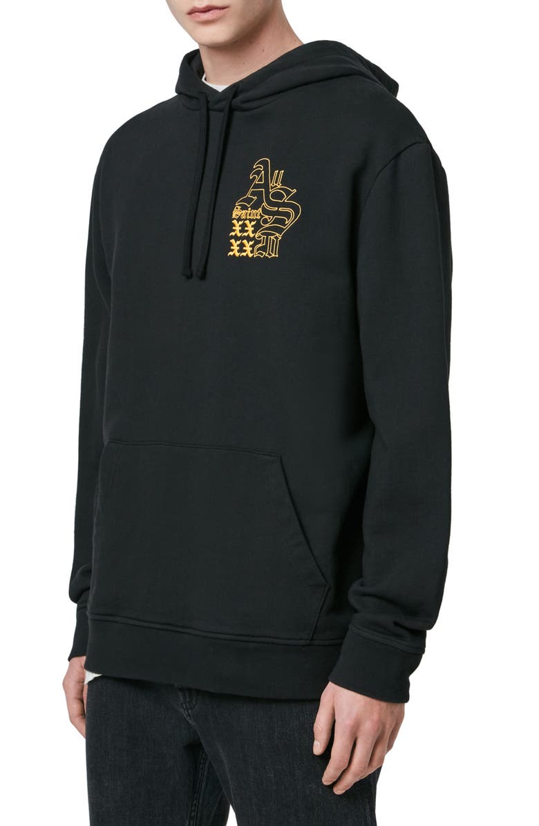 AllSaints Ex Mono Embroidered Hooded Sweatshirt, Alternate, color, 