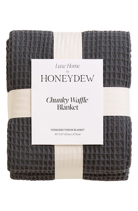 Chunky Waffle Stitched Cotton Throw