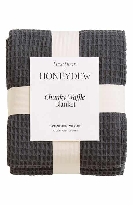 Honeydew Chunky Waffle Stitched Cotton Throw