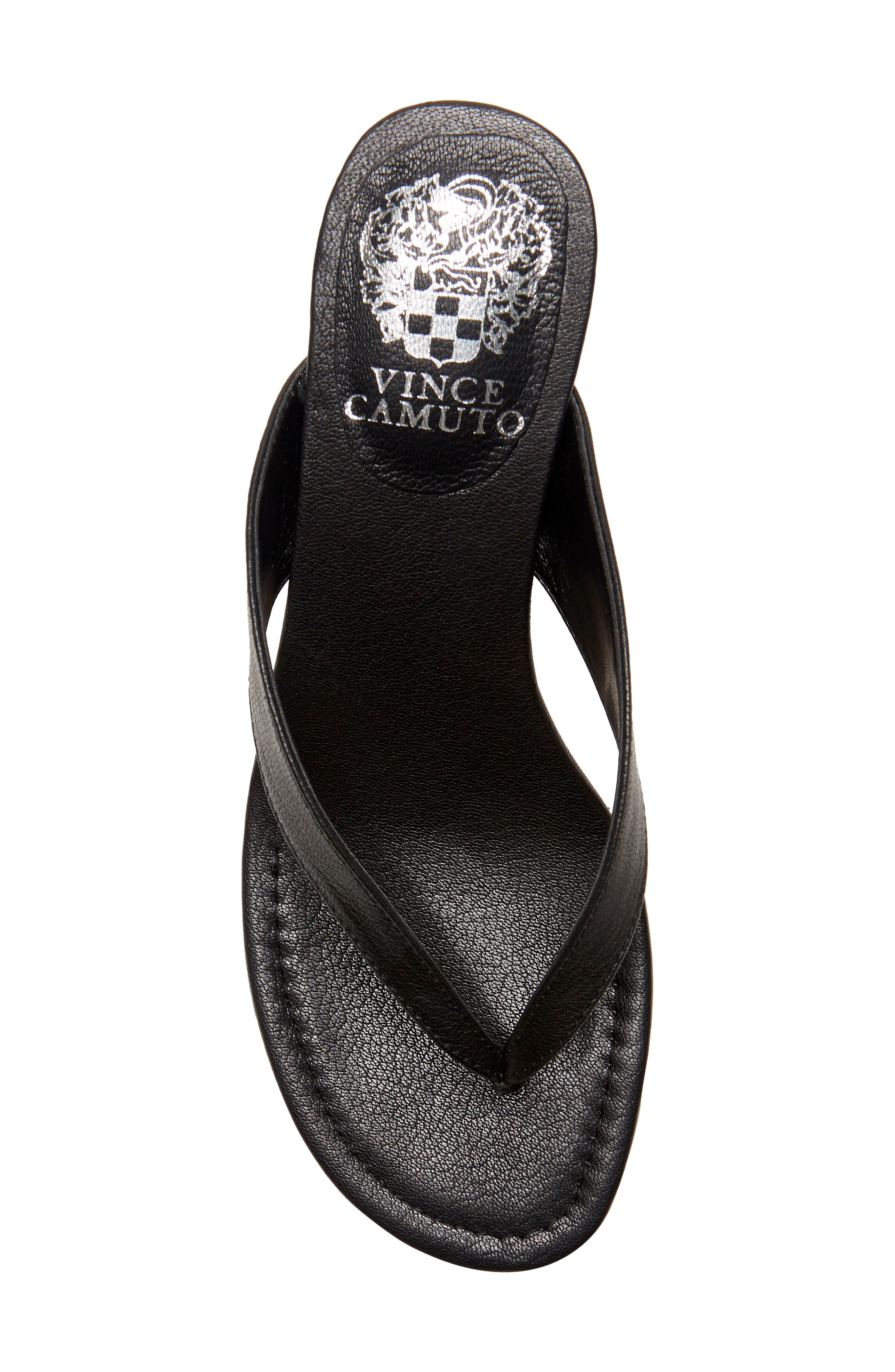 Marlinda Kitten Heel Flip Flop, Alternate, color, BLACK LEATHER