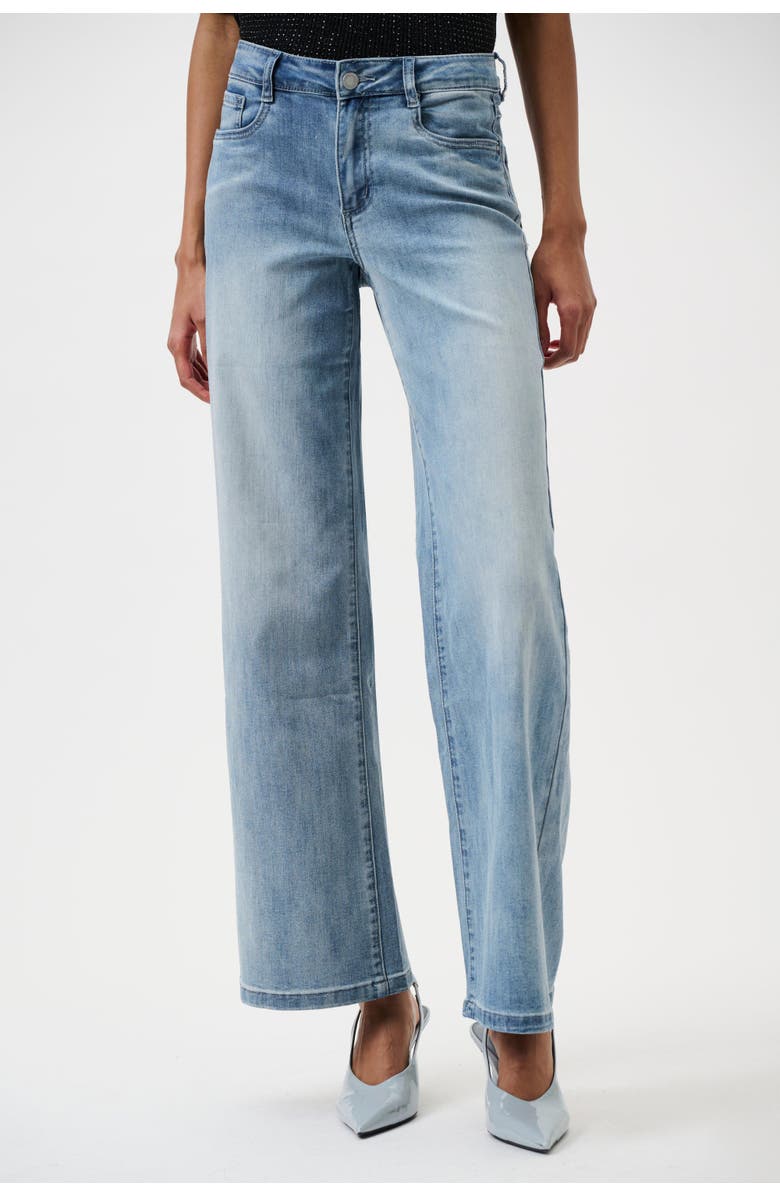 Joseph Ribkoff Goldie | Classic Wide-Leg Stretch Jeans, Main, color, Light Blue Denim