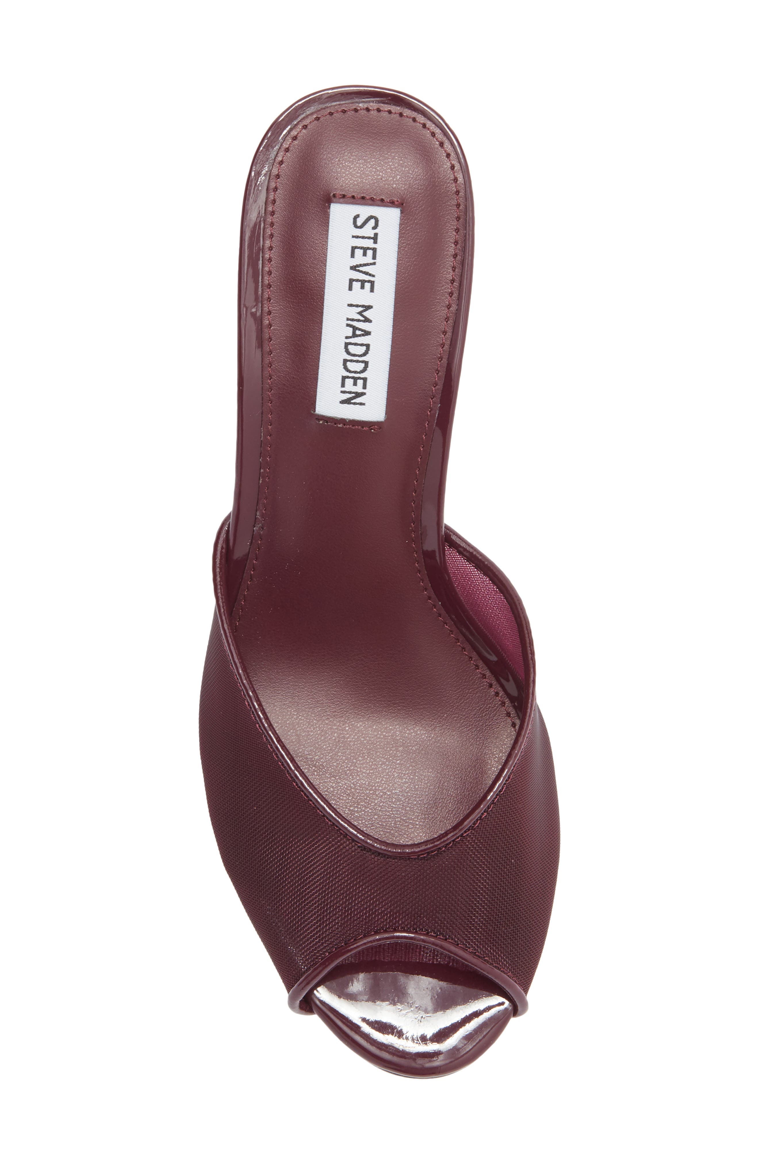 Rowe Peep Toe Sandal, Alternate, color, BURGUNDY MESH