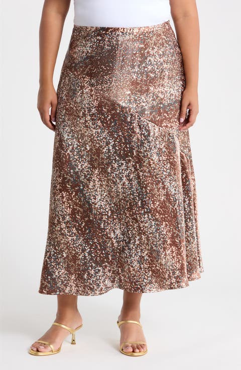 Savoy Printed Bias Maxi Skirt