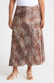CITY BLUES Savoy Printed Bias Maxi Skirt