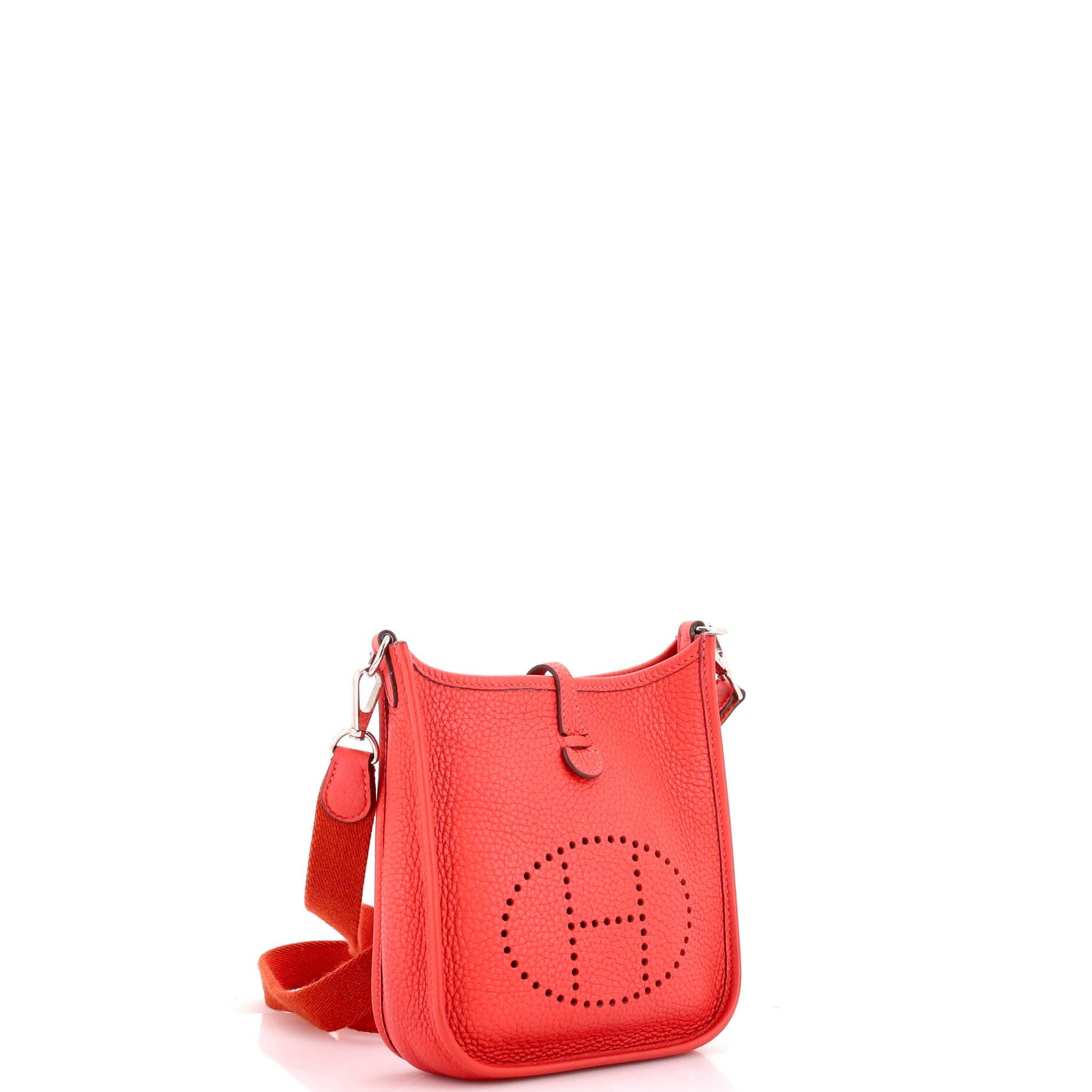 Pre-Owned Hermes Evelyne Bag Gen III Clemence TPM, Main, color, Rouge Pivoine