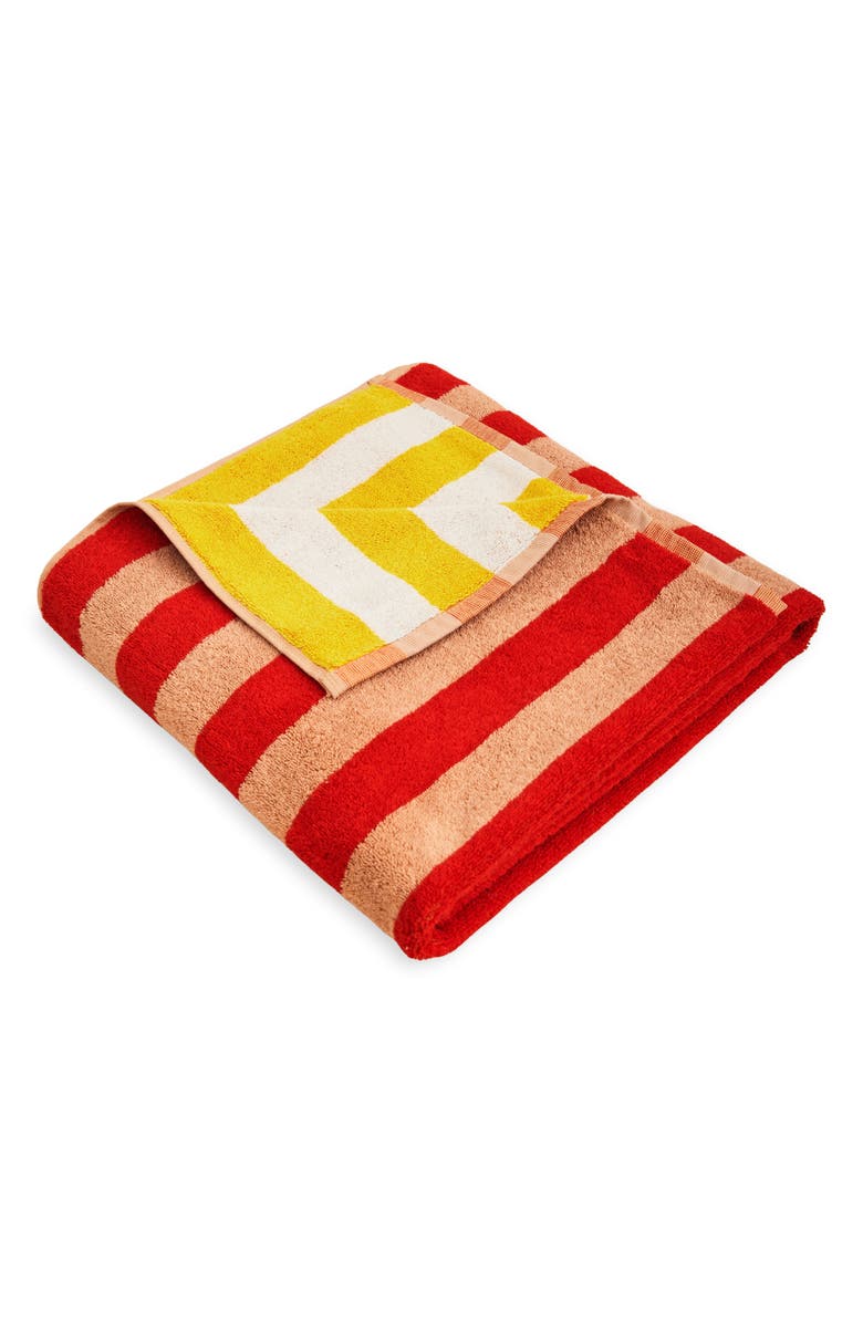 Dusen Dusen Desert Stripe Cotton Terry Bath Towel, Main, color, 