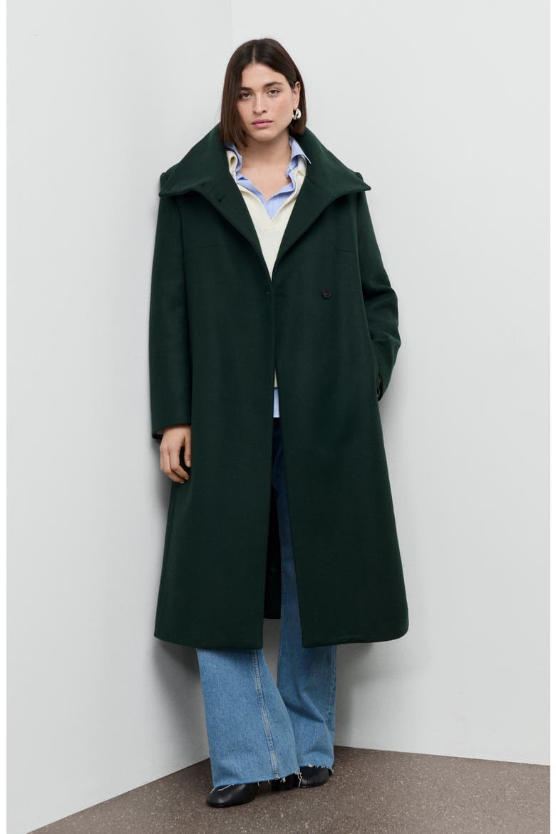 Manteco Virgin Wool Blend Coat, Alternate, color, GREEN
