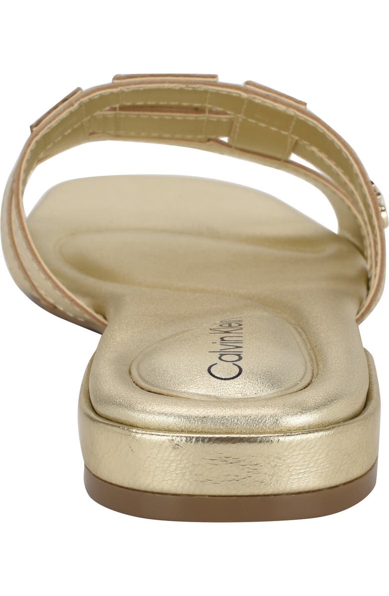 Calvin Klein Tessie Slide Sandal, Alternate, color, Gold