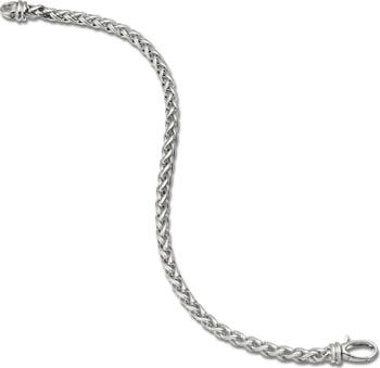 Wheat Chain Bracelet in Sterling Silver, 4mm