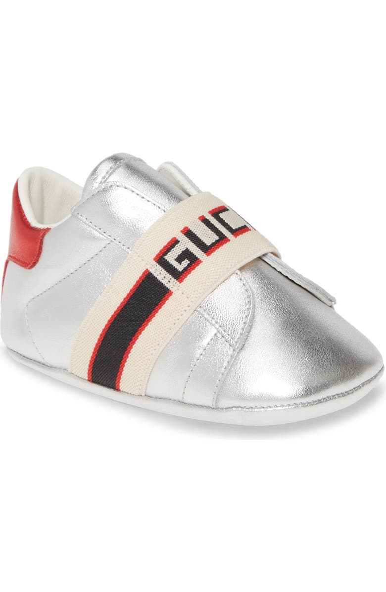 Gucci New Ace Logo Strap Sneaker, Main, color,