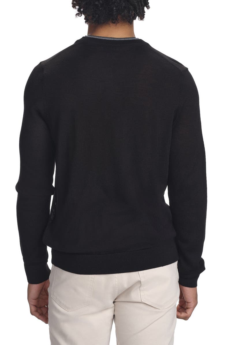 STUDIO GARNET LOS ANGELES Merino Wool V-Neck Pullover, Alternate, color, Black