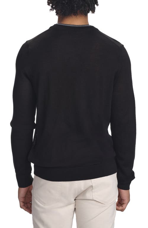 Studio Garnet Los Angeles Merino Wool V-neck Pullover In Black