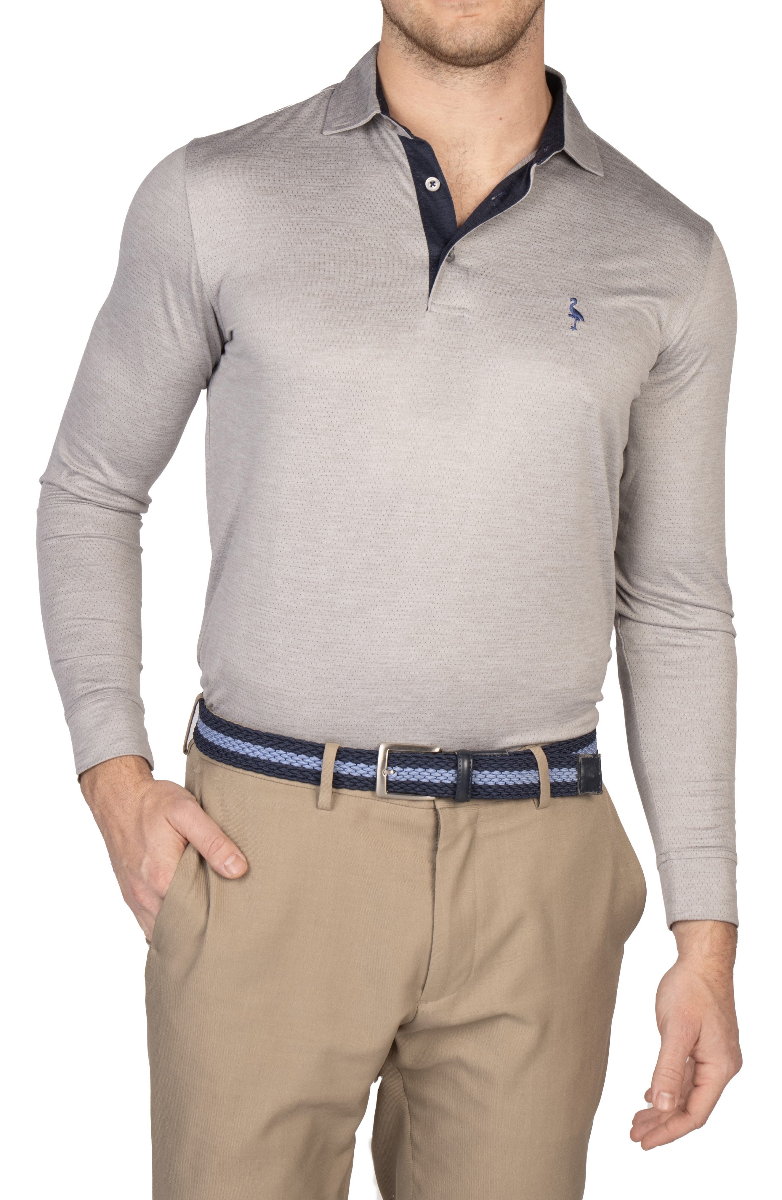 TailorByrd Long Sleeve Performance Knit Polo