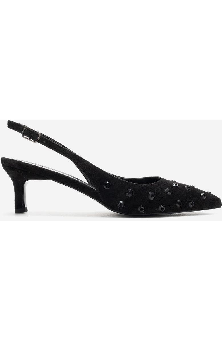 Prologue Shoes Lorex Embellished Stiletto Slingback Pump, Alternate, color, Black Suede