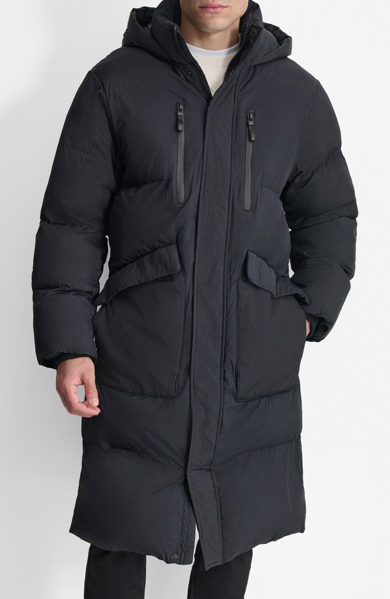 DKNY Zip Front Coat, Main, color, Black