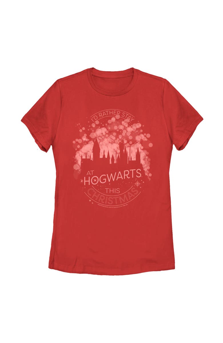 HARRY POTTER Women's Harry Potter Hogwarts This Christmas  Graphic T-Shirt, Main, color, Red