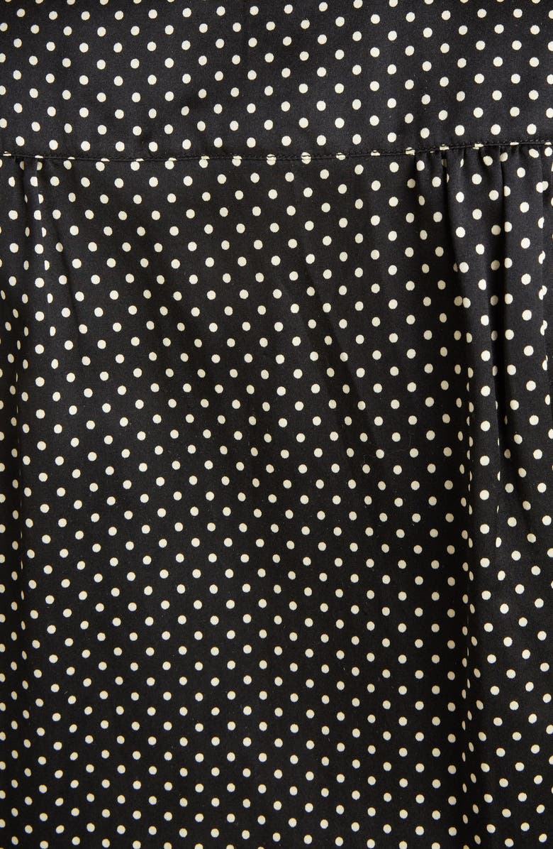 Runway Marc Jacobs Ruffle Trim Polka Dot Silk Blouse, Alternate, color,