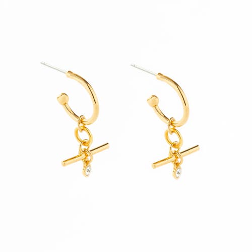 Fosterie Wynne Crystal Bar Earrings In Gold