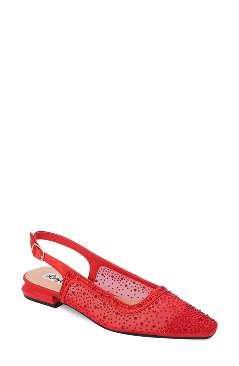 Kar Embellished Slingback Flat (Women)